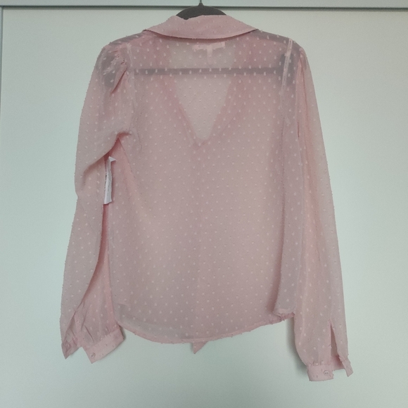 Avec Les Filles Blush Pink Relaxed Fit Textured Blouse – Size XS (NWT) - Picture 3 of 9
